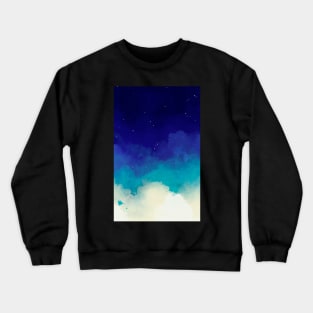 Blue watercolor starry sky background Crewneck Sweatshirt